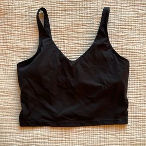 Cropped black athletic tank top